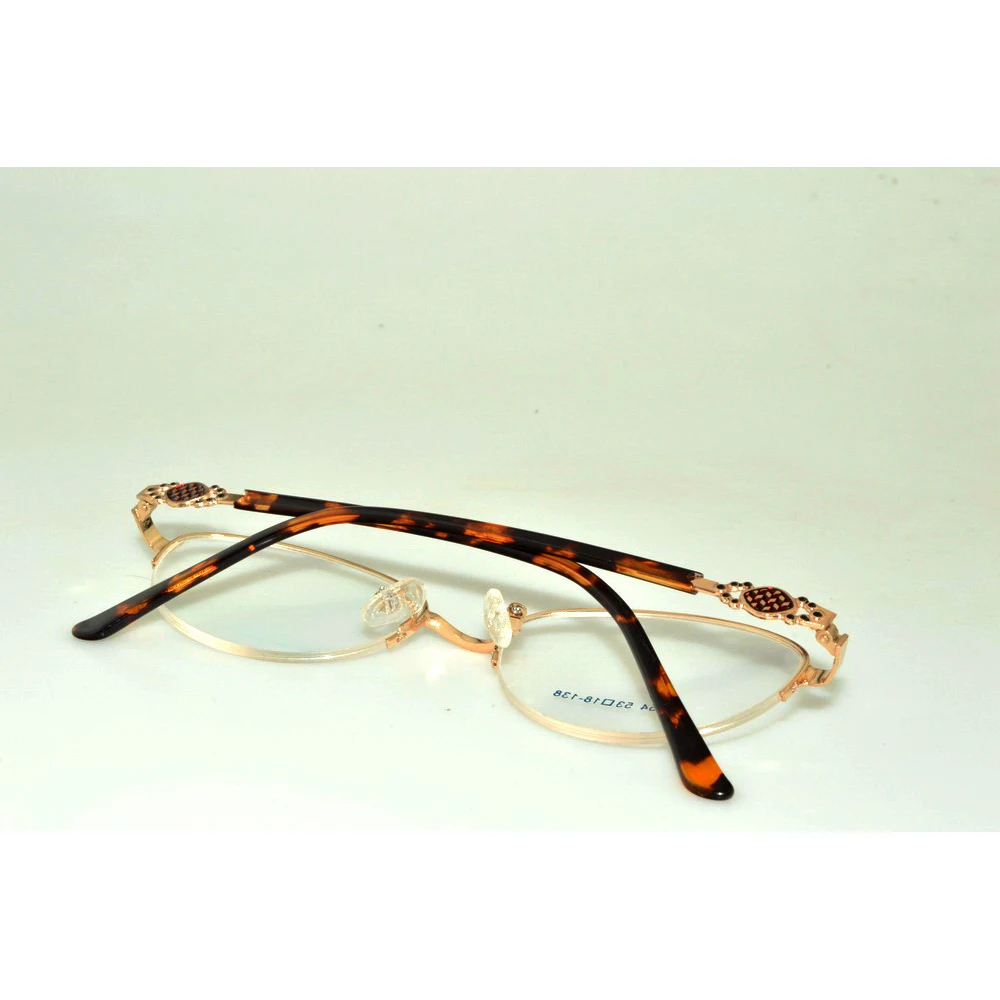 

2021 New Reading Glasses Ladies Alloy Halfrim Frame Metal Spectacle Frame Ultra Light Fashion Women+1 +1.5 +2 +2.5+3 +3.5 +4