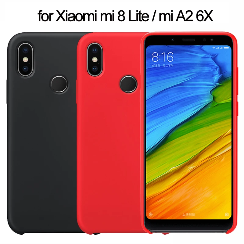 Для Xiaomi mi 8 Lite чехол жидкий микрофибра силикон мягкий противоударный защитный чехол-накладка для Xiaomi mi 8 mi 6 6X A2 чехол