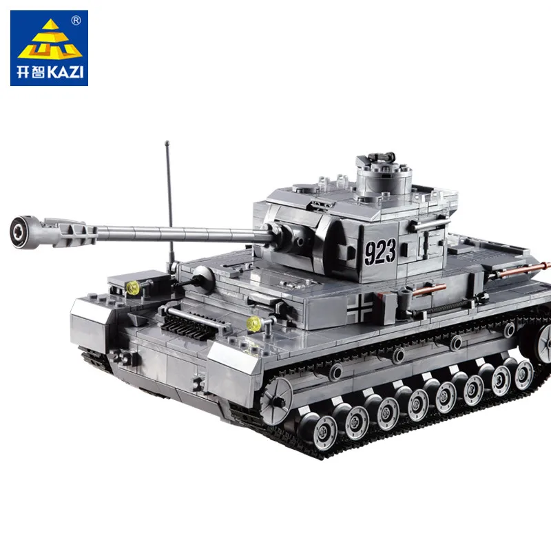 

Военная бронированная военная колесница WW2, танк F2, немецкая сила Panzer IV, солдаты, наборы строительных блоков «сделай сам», развивающие игруш...