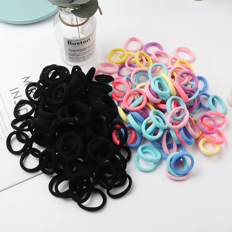 

100pcs Girl Candy Color Kids Small Hair Tie Elastic Hair Bands Korean Headwear Children Hair Rope Hair Accessories Ornaments