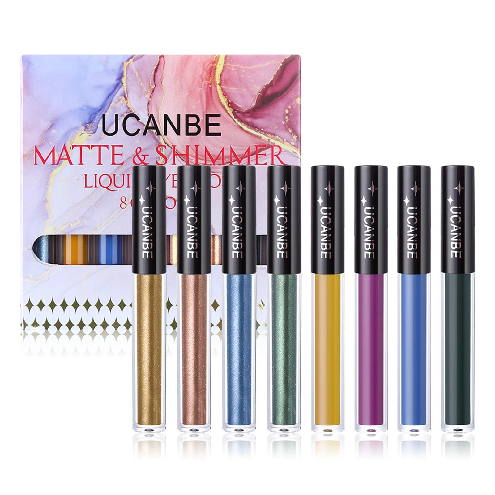

8 Colors Glitter Liquid Eyeshadow Waterproof Lasting Shimmer Metallic Easy To Makeup Professional Eye Shimmer Eyeshadow