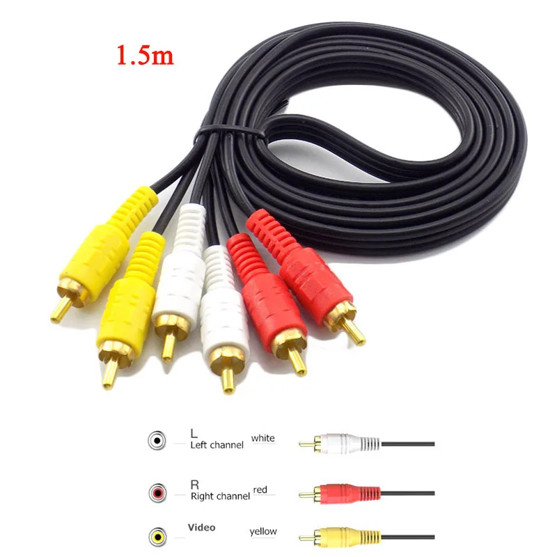 1 5 м 3 RCA к 3RCA папа 4N OFC аудио видео коаксиальный разъем кабель av для домашний dvd