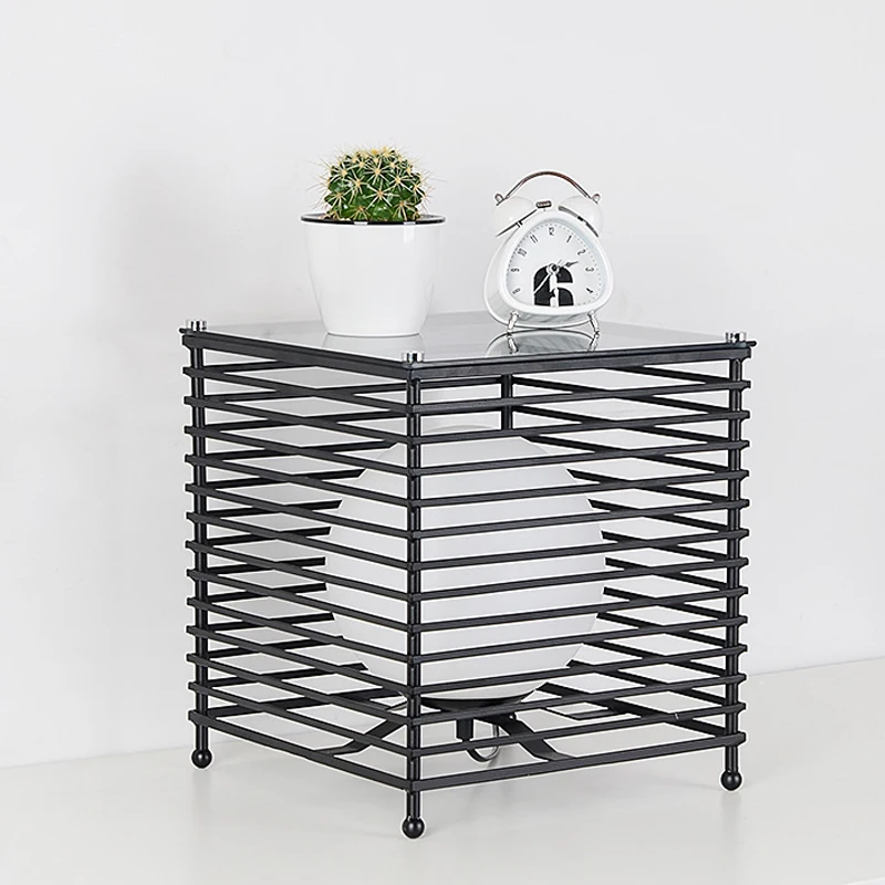 Современный Настольный светильник s с железной клеткой светодиодный для