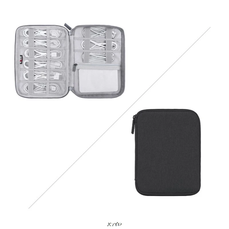 Double Layer Small Дорожная цифровая сумка для хранения Кабельный органайзер сумка USB кабель зарядное устройство для наушников Чехол Apple Watch спортивный ремешок Oragnizer чехол - Цвет: Double Layer Small