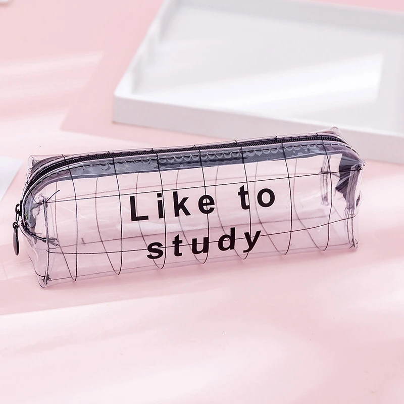 1 PC Kawaii Transparent PVC Large Capacity Pencil Case Bags Creative Pen Box Pouch Student Gift School Stationery Supples 050001 |