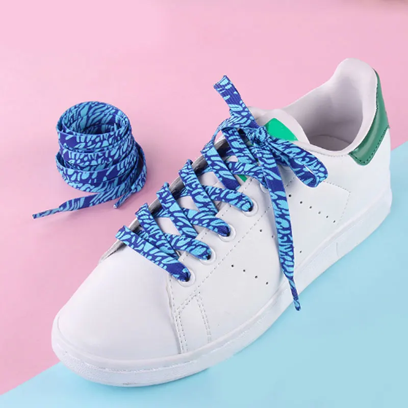 

New Printed shoelace decoration Pattern Colored Shoe Laces Flat Shoelace England Shoe Lace strings