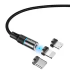 Магнитный зарядный кабель 360 градусов, магнитный кабель Micro USB Type-C для Android мобильный телефон, зарядное устройство 8 Pin, магнитный кабель для Iphone
