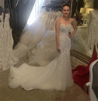 new vintage sweetheart beaded mermaid wedding dress lace wedding dress tulle bridal wedding gown vestido de noiva robe de mariee