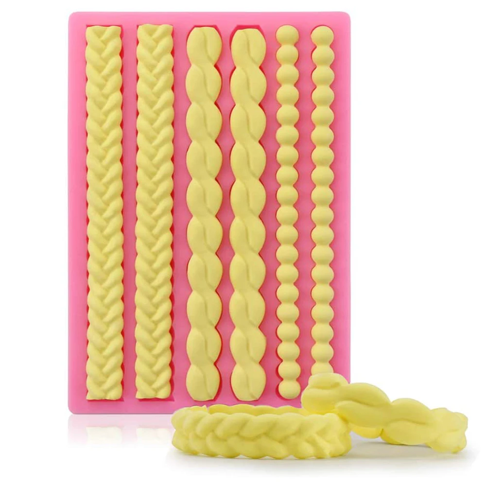 

Pie Crust Fondant Molds Silicone Cake Mold Twist Molds Decor for Chocolate Fondant Sugarcraft Pastry Cupcake Border Decoration