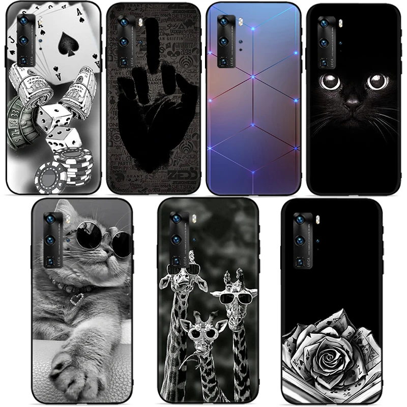 

Simple Leaf Phone Case For Huawei P40 Lite Pro Plus Back Cover Soft TPU Cases Carcasa Funda