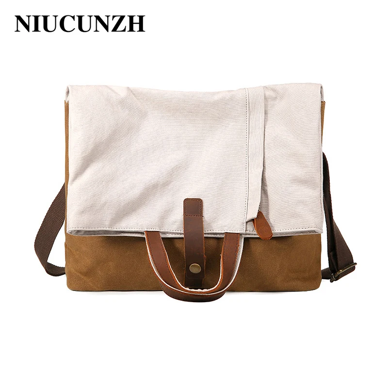 NIUCUNZH Retro Fashion Shoulder Bags Men's and Women Patchwork Color Canvas Bag Cross-Body Bag Small Bags for Female Male 0002