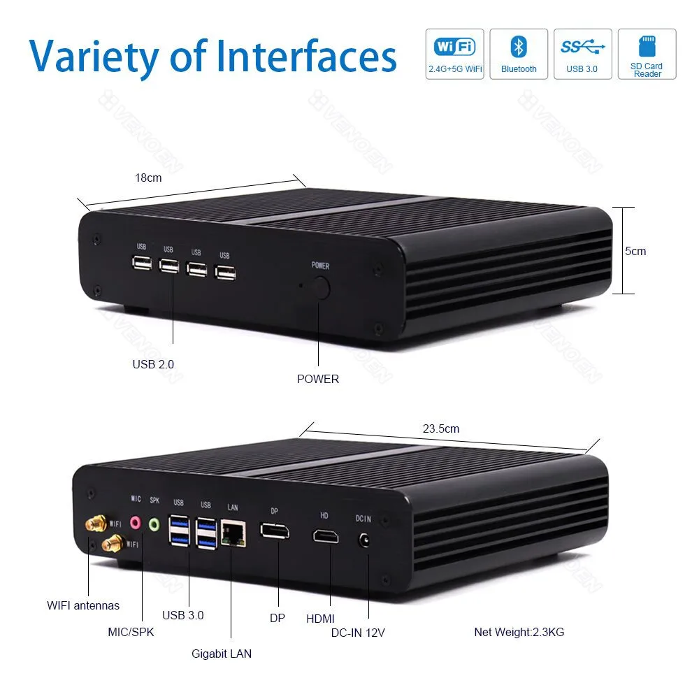 I7 7500U 6500U 8550U 8565U Топ игровой Мини ПК Windows 10 Intel DDR3L DDR4 mSATA SSD Настольный Nuc компьютер AC