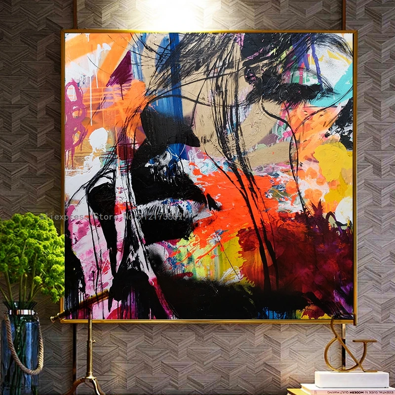 Nielly Francoise портрет масляная живопись абстрактное лицо холст плакаты и принты