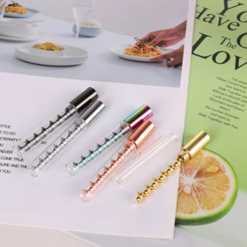 

1Pcs Glass Smoking Pipe Ceramic Core Cigarette Holder Portable Screw Tobacco Pipe for Lighter Dry Burning Weed Accessories