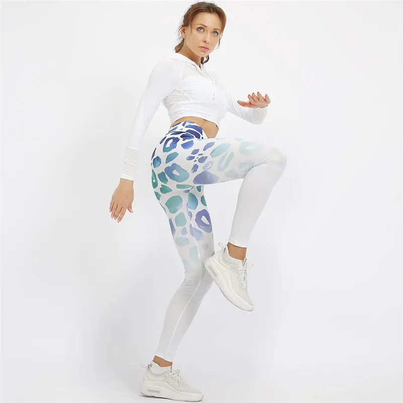 

Hot Sell Fitness Legging Geometric honeycomb digital printing Leggings high waist Hip breathable polyester Women Legging