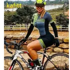2020-kafitt-женское Спортивное цельное платье из джерси с изображением маленькой обезьянки велосипедные триатлонные колготки с длинным рукавом 9D GEL