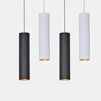 dimmable cylinder led pendant lights long tube lamps dining room shop bar decoration cord pendant lamp background wall lighting