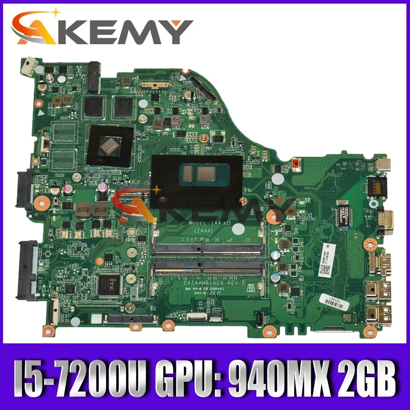 Billig E5-575G Motherboard Mainboard For Acer E5-575 F5-573 Laptop ZAA X32 DAZAAMB16E0 REV:E CPU: I5-7200U GPU: 940MX 2GB 100%test OK
