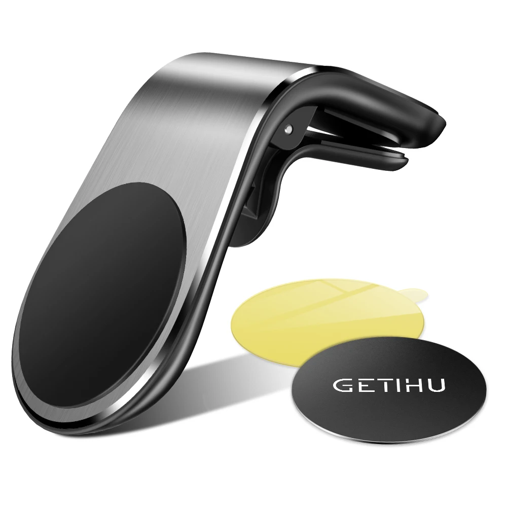 Silver GETIHU металлический магнитный автомобильный держатель для телефона, мини Крепление на вентиляционное отверстие, Магнитная подставка для мобильного телефона iPhone XS Max, Xiaomi, смартфоны в автомобиле - Цвет: Silver
