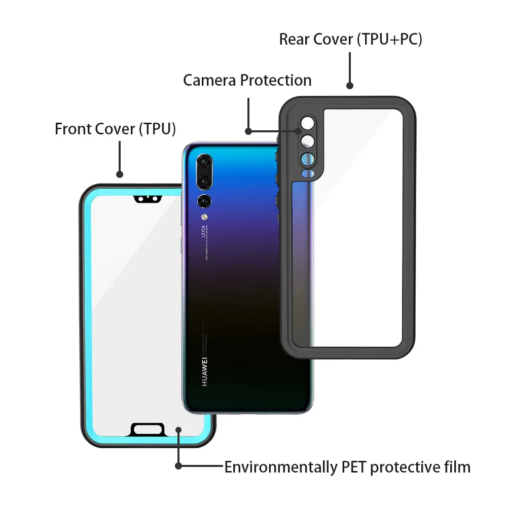 waterproof case for huawei p20 pro p20 lite mate 20 pro for iphone 11 12 pro max swimming cover coque water proof phone cases free global shipping