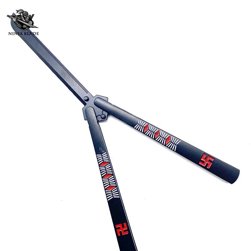 Отбеливающая аниме бабочка тренировочный нож Ichigo Kurosaki Bankai Balisong Blunt коллективная