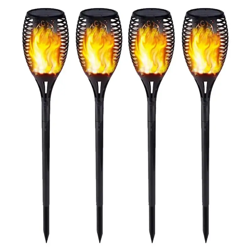 4PCS 33LED светильник с мягким управлением, солнечный светильник с пламенем, дизайн с танцами, уличный водонепроницаемый садовый фонарь, лампа для двора, сада, балкона - Испускаемый цвет: 4PCS
