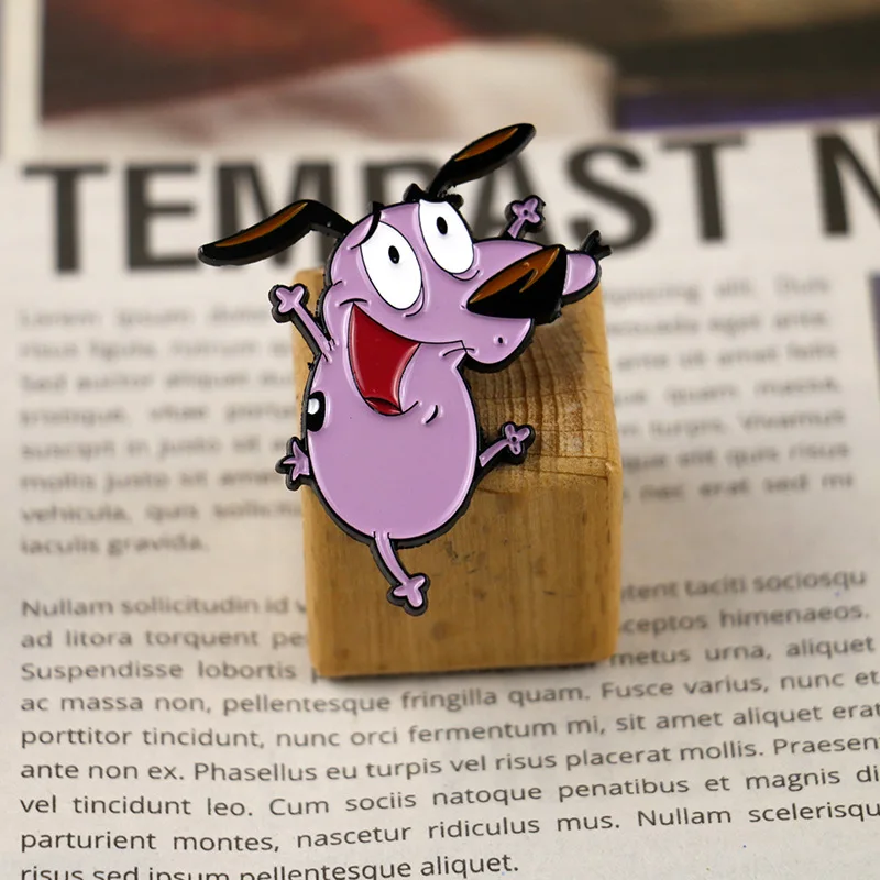 Смелость трусливая собака винтажная одежда булавки дети мужчины женщины веселый рюкзак Одежда diy эмаль броши значок Воротник Подарок
