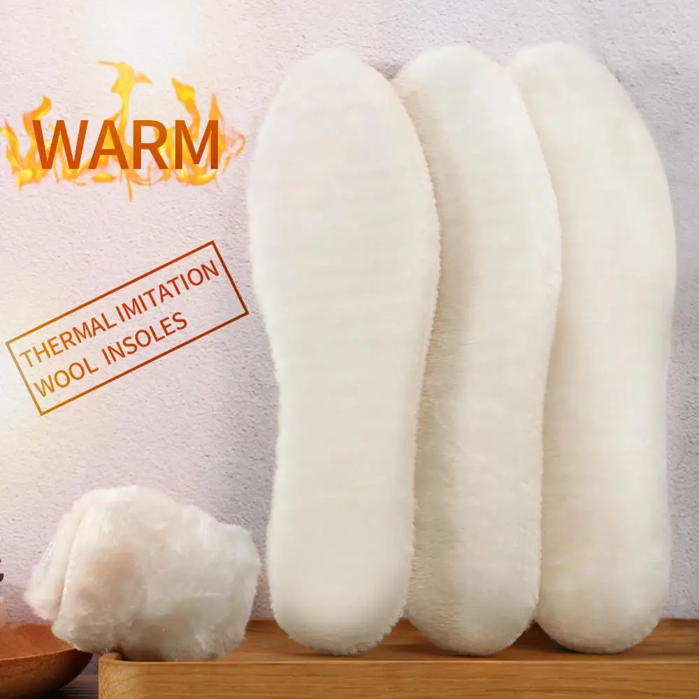 

BANGNI Thermal Insoles Shoes Pad Snow Boots Imitation Wool Keep Warm Inserts Heated Breathable Cushion Sole Winter for Men Women