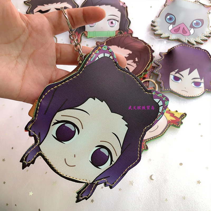 

Demon Slayer Kimetsu No Yaiba Kamado Nezuko Hashibira Inosuke Coin Wallet Purse Keychain Handbag Cosplay PU Party Anime