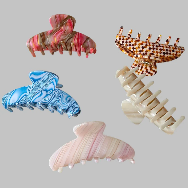 

Mutiple Geometric Acetate Hair Claws Large Size Hair Crabs Clip Lattice Hair Clamps For Women Hair Accessories Barrettes