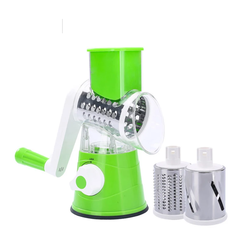 

Vegetable Slicer Manual Kitchen Grater Vegetable Chopper 3 in 1 Round Grater Mandoline Cutter Potato Home Gadget Kitchen Tool
