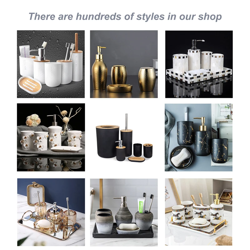 Набор для ванной комнаты с мраморным узором в скандинавском стиле аксессуары