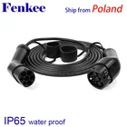 Зарядный кабель для электромобиля, 32 А, 22 кВт, трехфазный шнур для автомобильной зарядной станции, тип 2 штекер Мама-папа IEC 62196