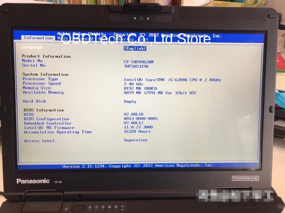 Восстановленный PanasonicToughbook CF54 CF-54 MK2 i5 6300 8G RAM 2 40 GHz военный диагностический