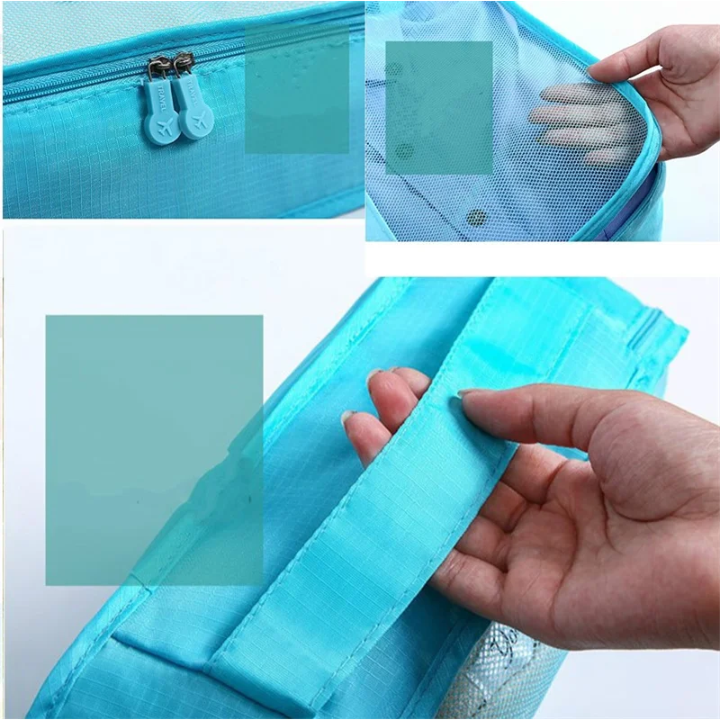 6pcs/set Travel Bag Organizer Pink Makeup Free Shipping Suitcase Packing Cube Case Set Accessories | Дом и сад