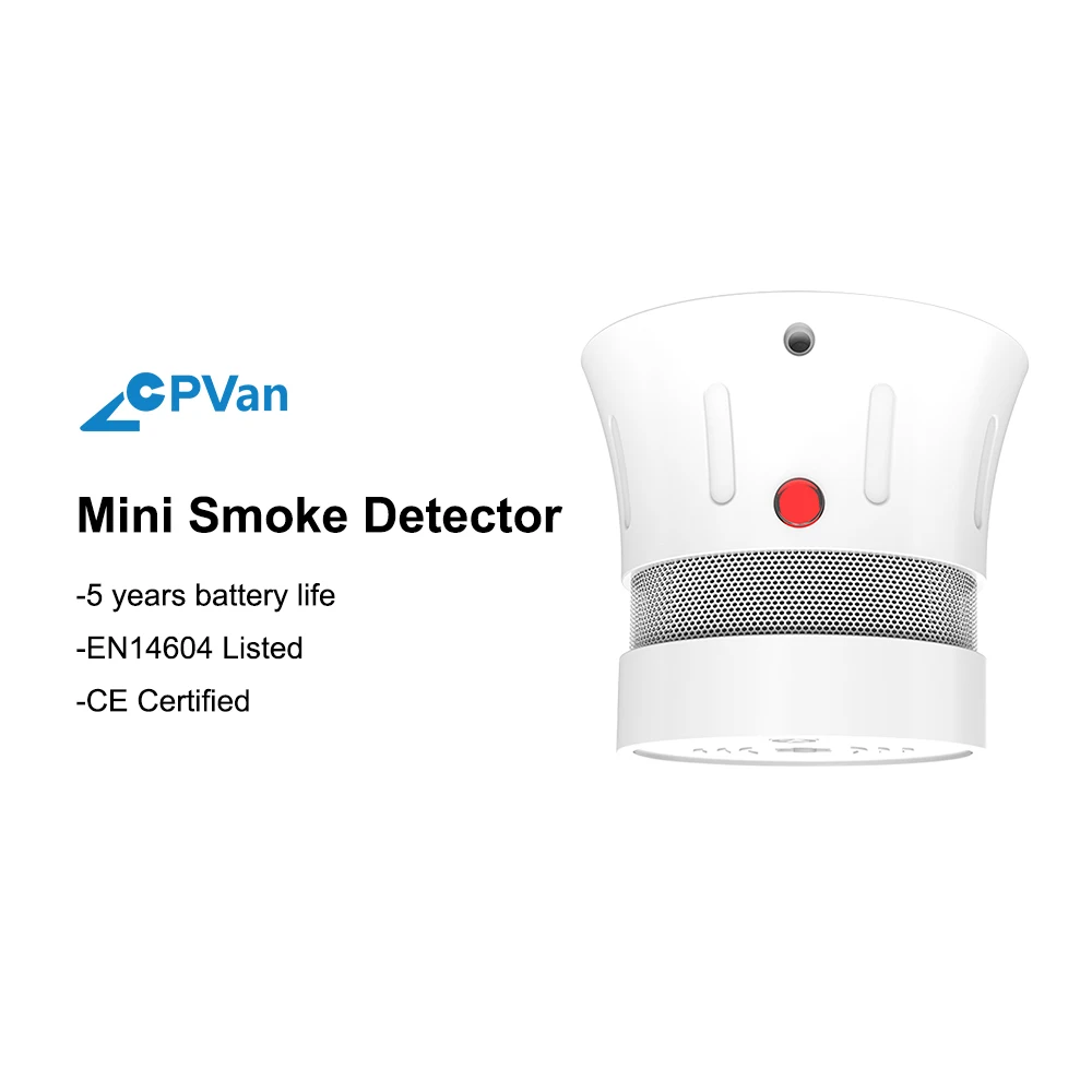 CPVan FSD001 мини детектор дыма EN14604 CE дымовая сигнализация независимый фотоэлектрический датчик дыма для домашней безопасности rookmelder