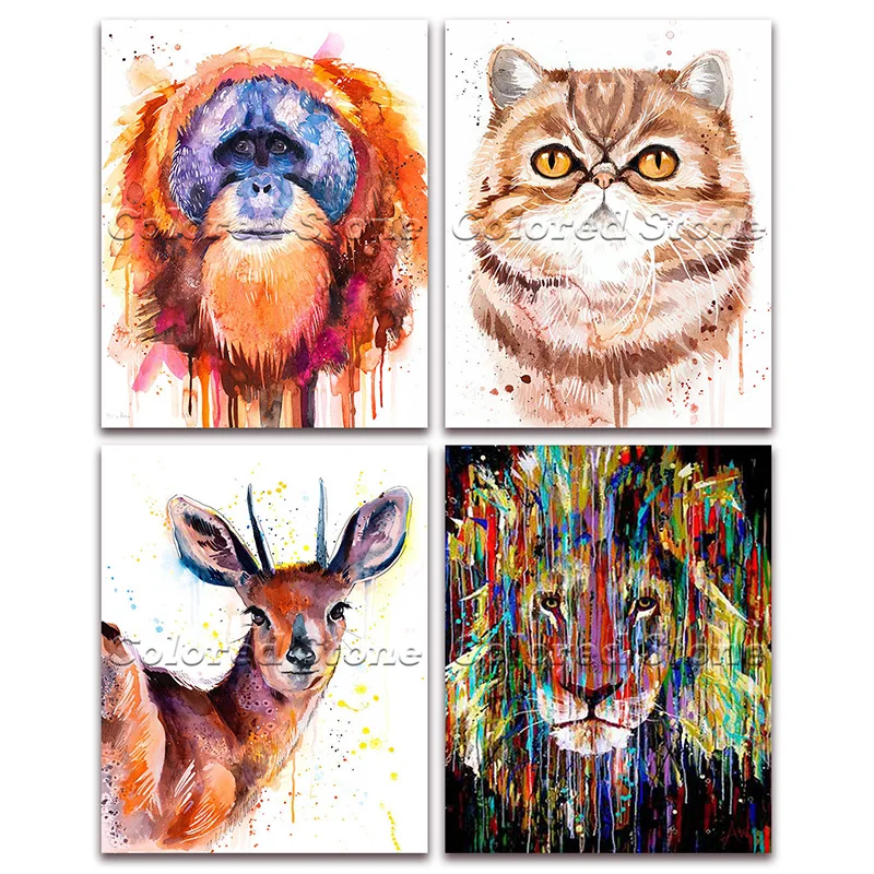 Искусственная живопись вышивка крестиком животные искусственная кошка олень
