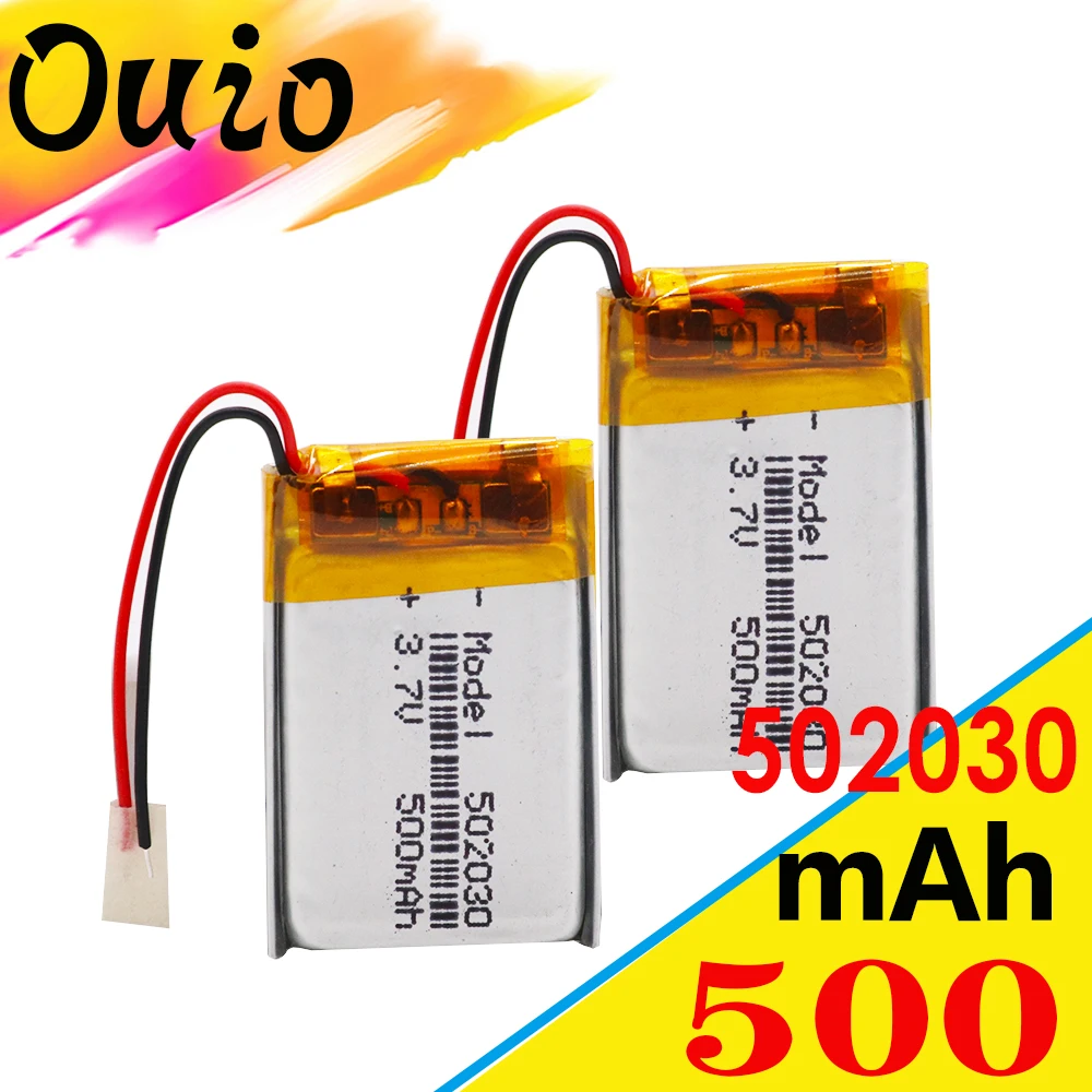 2шт 3 7 V 500mAh 502030 литий полимерный ионный аккумулятор Lipo ячейки для MP3 MP4 Динамик