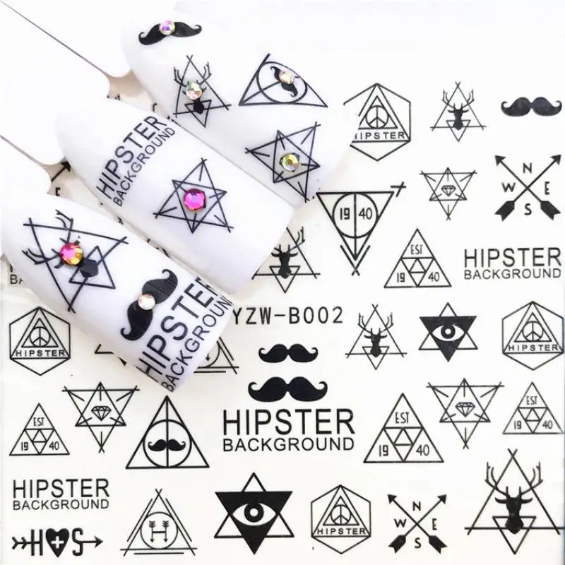 1 шт. череп Хэллоуин растение наклейка для ногтей Стразы 3D кристалл AB прозрачные