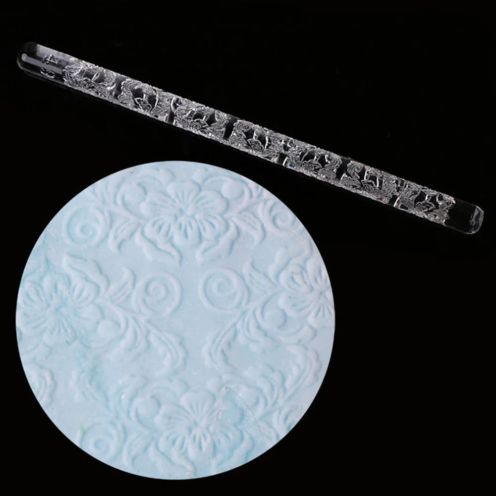 Rolling Pin Kitchen Tool Appliances Great Cake Decorating Ideas Textured Acrylic Embossing Baking Tools For Fondant Cookies