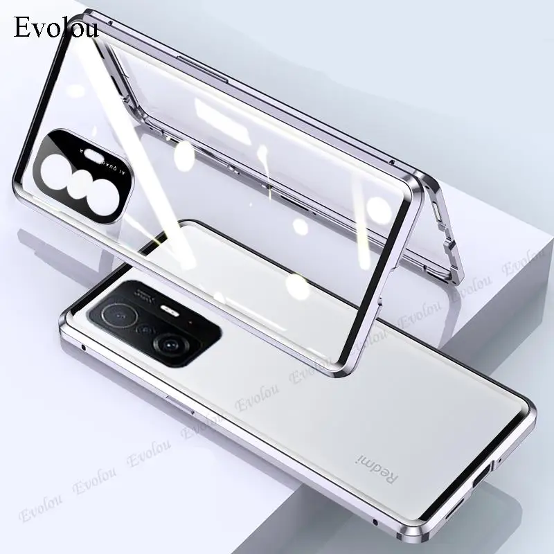 

Магнитный двусторонний чехол из закаленного стекла для Xiaomi POCO M4 Pro, защитный чехол для объектива камеры POCO X3 NFC F3