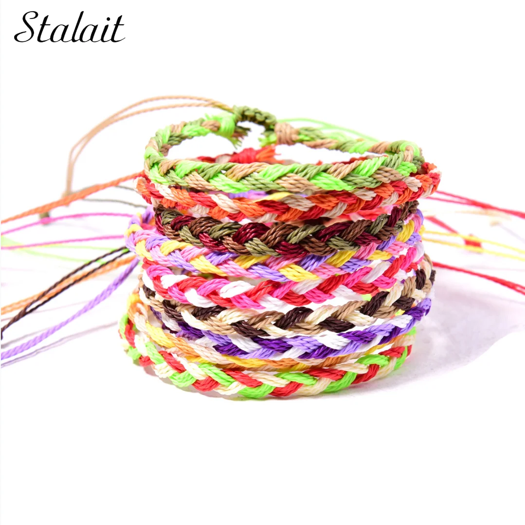 Богемный восковой трос яркий плетеный браслет дружбы ручной работы цена