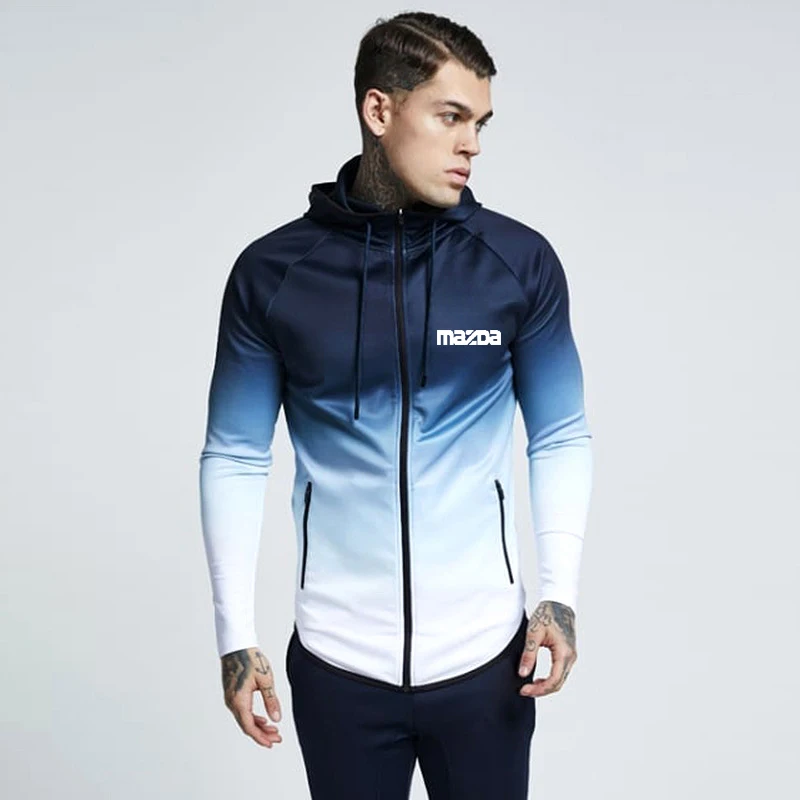 Весенне осенняя куртка на молнии толстовки с капюшоном логотипом mazda одежда