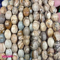 natural picture stone loose beads high quality 10x14mm faceted oval shape diy gem jewelry making accessories 38cm a4425