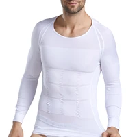 body shaper for men long sleeve compression shirts slimming seamless tummy control gynecomastia gym workout undershirt