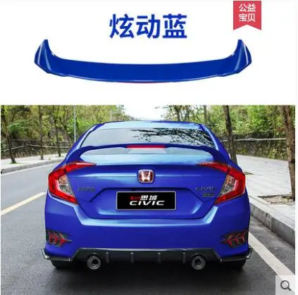 Для Honda Civic спойлер заднего крыла, багажник загрузки крылья abs-спойлеры DS стиль - Цвет: Синий