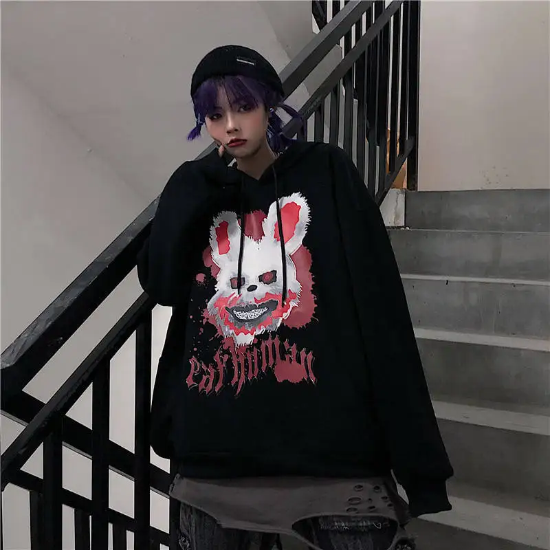 Толстовка Женская с длинным рукавом Японская уличная одежда крутая кофта в стиле