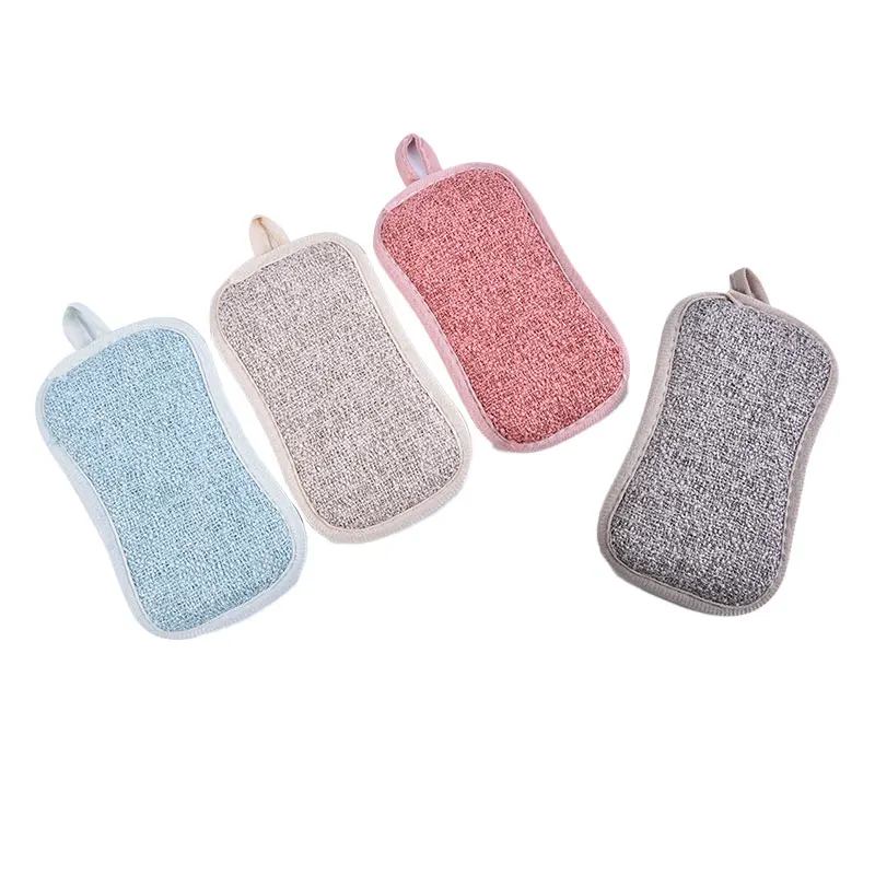 

4Pcs Double Sided Scouring Pad Dish Cleaning Sponges Cloths Random Color