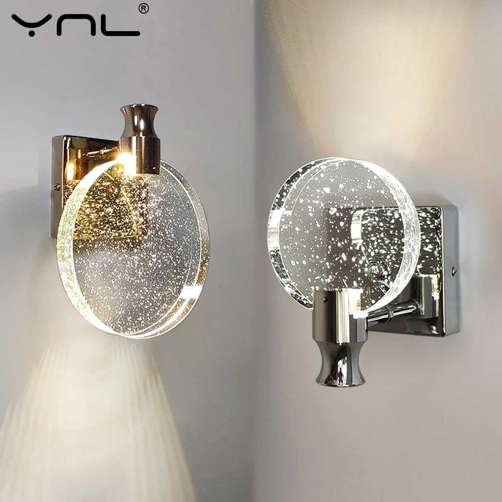 

Modern LED Wall Lamp Bedside Crystal Sconce Nordic Bedroom Dining Living Room Decor For Home Indoor Lighting Bathroom Wall Light