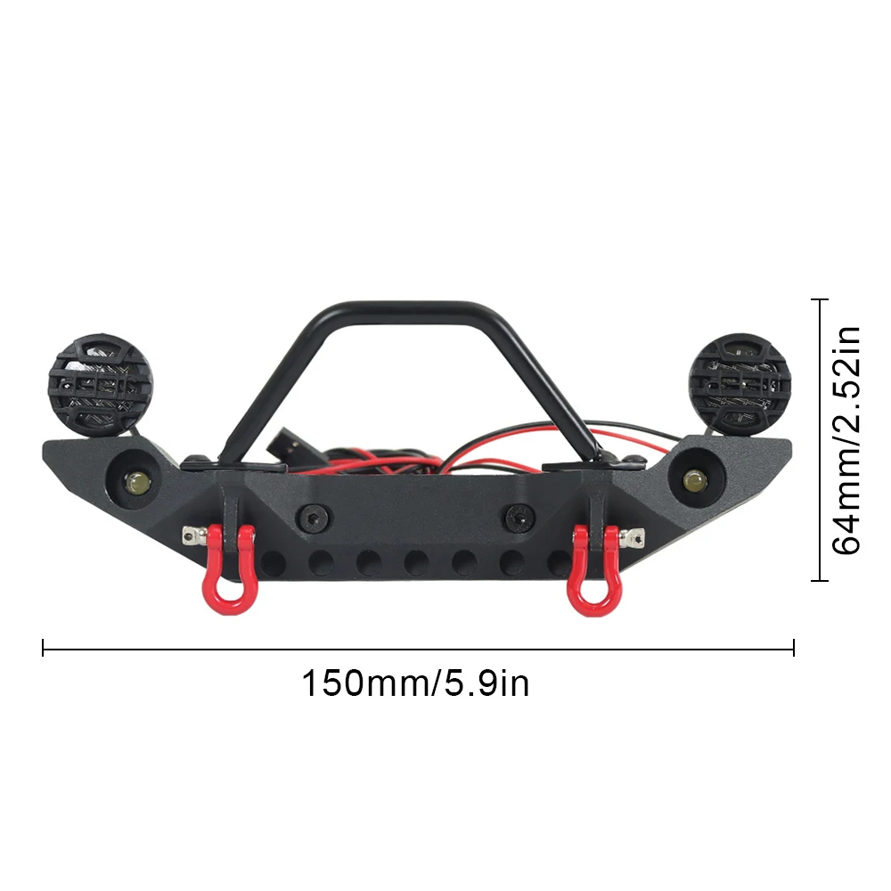 Металлический Stinger Передний Задний бампер с светодиодный лебедкой для 1/10 RC